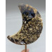 Moon Gemstone Large Half Moon (About 2.25 x 4.25 inches) - Ocean Jasper w display Stand