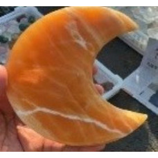 Moon Gemstone Large Half Moon (About 2.75 x 5.5 inches) - Yellow Calcite