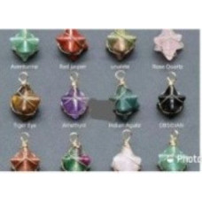 GPK - Merkaba Wrapped Pendant - Mix Stones - 10 pcs Pack