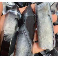 Gemstone Points - Black Banded Agate (About 8.75 inches)