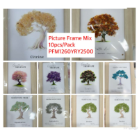 Picture Frame - 10 pcs Mix Frame Pack - including Rose Quartz, Aquamarine, Amethyst, Labradorite, Tourmaline, Peridot, Apatite, Citrine, and Battie Amber