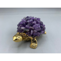 Turtle Shape Holder with Gemstone Body - Amethyst
