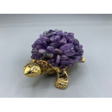 Turtle Shape Holder with Gemstone Body - Amethyst