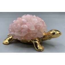 Turtle Shape Holder with Gemstone Body - Rose Quartz