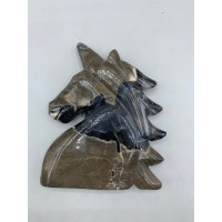 Extra Large Carving - Unicorn (4 x 1 x 5.75 H inches) - Volcano Agate Extra Large Carving - Unicorn (4 x 1 x 5.75 H inches) - Volcano Agate