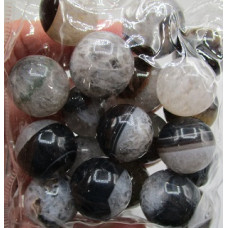 20mm Gemstone Sphere - 20 pc pack - Black Banded Agate