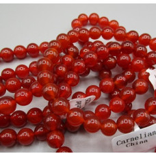 8 mm XL 8.5 inch Round Bead Bracelet - 10 pcs pack - Carnelian