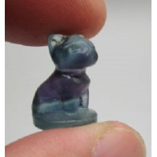 Carvings - Cat Egyptian (1.8 cm or about 0.7 inch) in Rainbow Fluorite Mix Stones - 10 pcs pack