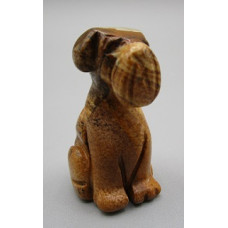 Dog (Airedale) 1.5 Inch Figurine - Picture Jasper