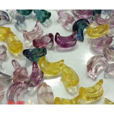 Carvings - Banana (1.8 cm or about 0.7 inch) in Rainbow Fluorite Mix Stones - 10 pcs pack