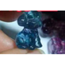 Carvings - Dog Poodle (1.8 cm or about 0.7 inch) in Rainbow Fluorite Mix Stones - 10 pcs pack