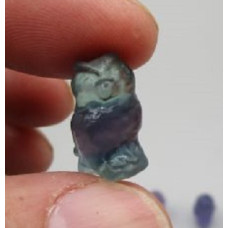 Carvings - Owl (1.8 cm or about 0.7 inch) in Rainbow Fluorite Mix Stones - 10 pcs pack