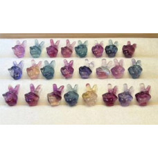 Carvings - Peace Sign (1.8 cm or about 0.7 inch) in Rainbow Fluorite Mix Stones - 10 pcs pack