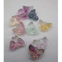 Carvings - Butterfly (about 15x20mm) in rainbow Fluorite Mix stones - 10 pcs pack