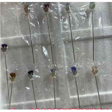 Hair Pin - Fluorite Roses with Silver Plated Pin - 6 pcs pack