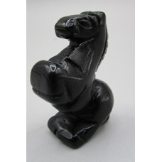 Horse Standing 1 Inch Figurine - Black Obsidian