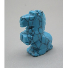 Horse Standing 1 Inch Figurine - Howlite Turquoise