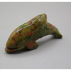 Whale (Orca) 1.5 Inch Figurine  - Unakite