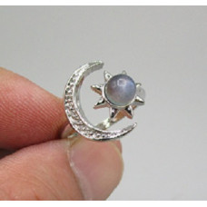 Gemstone Rings - 6mm Round Bead on Sun with Moon Adjustable base - 10 pcs pack - Labradorite