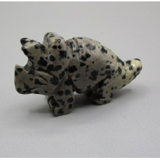 Dinosaur (Triceratops) 1.5 Inch Figurine - Dalmatian Dacite