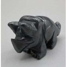 Dinosaur (Triceratops) 1.5 Inch Figurine - Hematite