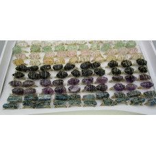 Gemstone Rings - Raw Stone (13 x 20 mm Stone size) - Mix 50 pcs Pack