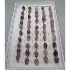 Gemstone Rings - Raw Stone (13 x 20 mm Stone size) - Amethyst only - 50 pcs pack