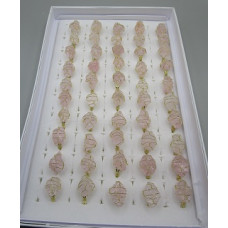 Gemstone Rings - Raw Stone (13 x 20 mm Stone size) - Rose Quartz only - 50 pcs pack