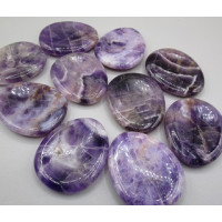 Worry Stones - 48 x 35 x 10mm - Amethyst Only - 10 pcs pack