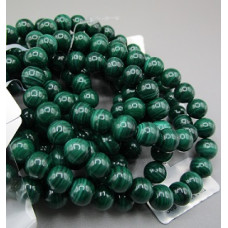 7.5 - 8 mm Gemstone Round Bead Bracelet - 10 pcs Pack - Malachite