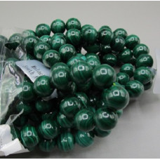 9.5 mm Gemstone Round Bead Bracelet - 10 pcs Pack - Malachite