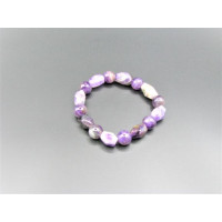 12 mm Irregular Gemstone Bracelet - Amethyst & Sides - 10 pcs pack