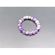 12 mm Gemstone Bracelet - Amethyst and Disk style