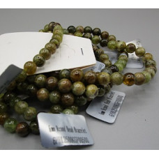 6 mm Gemstone Round Bead Bracelet - 10 pcs pack - Green Garnet