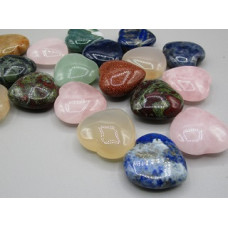 Small Gemstone Heart  (Extra Small 25x10mm or 1 inch) - 48 pcs pack - Mix Stone