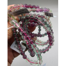 7 mm Gemstone Round Bead Bracelet - 10 pcs pack - Fluorite (Rainbow)