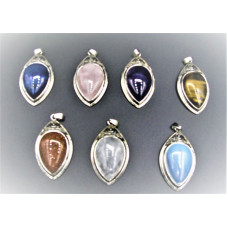 GP Teardrop - Framed Teardrop  Gemstone Pendant - Assorted Stone Available