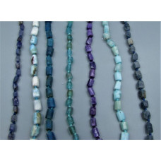 Gemstone Tube Bead Strands - Assorted Stones (Style 1; 16 Inches; 6-8 mm wide; 6-10 mm long)