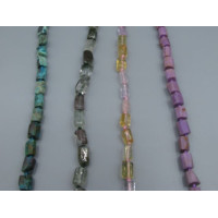 Gemstone Tube Bead Strands - Assorted Stones (Style 4; 16 Inches; 6-8 mm wide; 6-10 mm long)