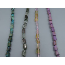 Gemstone Tube Bead Strands - Assorted Stones (Style 4; 16 Inches; 6-8 mm wide; 6-10 mm long)