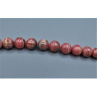 16 inch 9-10 mm Gemstone Round Bead Strand - Rhodochrosite