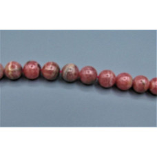 16 inch 9-10 mm Gemstone Round Bead Strand - Rhodochrosite