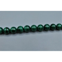 16 inch 9-10 mm Gemstone Round Bead Strand - Malachite