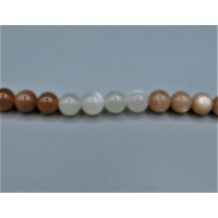 16 inch 10 mm Gemstone Round Bead Strand - Moonstone mixed