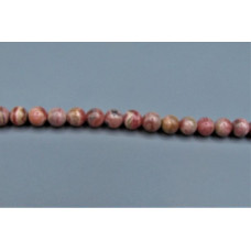 16 inch 8 mm Gemstone Round Bead Strand - Rhodochrosite