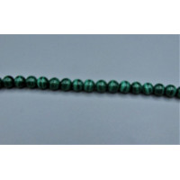 16 inch 7-8 mm Gemstone Round Bead Strand - Malachite