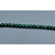 16 inch 7-8 mm Gemstone Round Bead Strand - Malachite