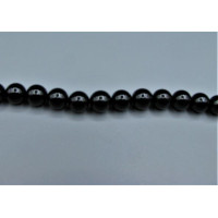 16 inch 10 mm Gemstone Round Bead Strand - Tourmaline Black