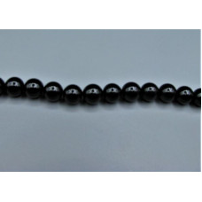 16 inch 10 mm Gemstone Round Bead Strand - Tourmaline Black