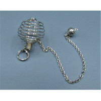 Rhodium plated Cage - 25mm with 7 inch extended chain and ball